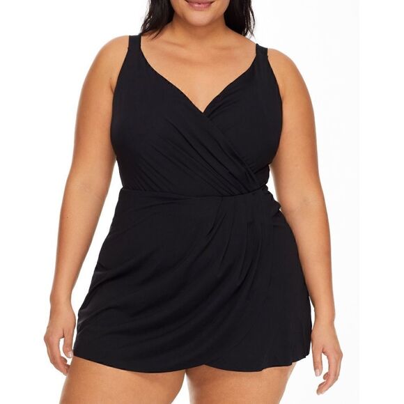 Anne Cole NWT Plus Color Surplus Swim Dress Size 18W Black swimwear swim… - Picture 1 of 9